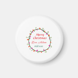 Blumenkranz in Rot-Weiß Weihnachten Magnet