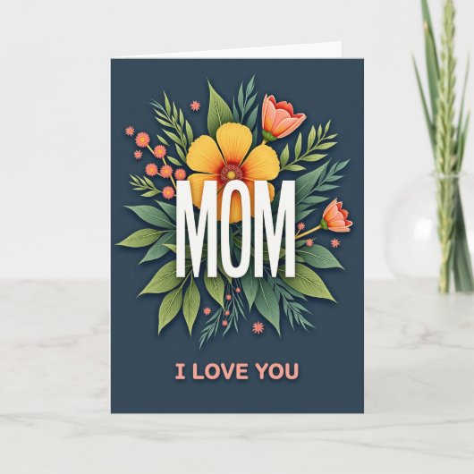 Blumenkranz Karte für die liebevolle Mutter (Vorderseite)