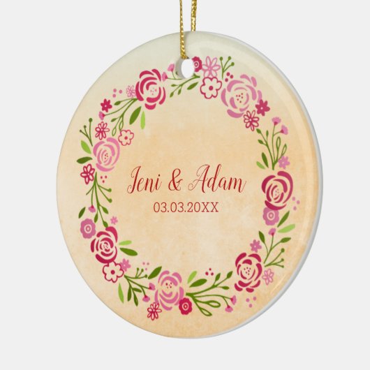 Blumenkranz Keramik Ornament (Links)