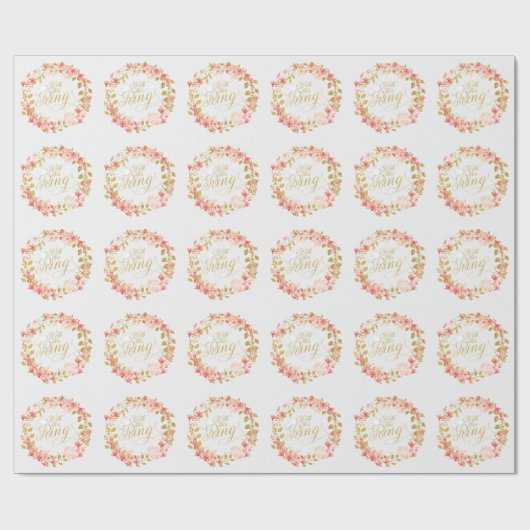 Blumenkranz mit diesem Ring Geschenkpapier (Flach)