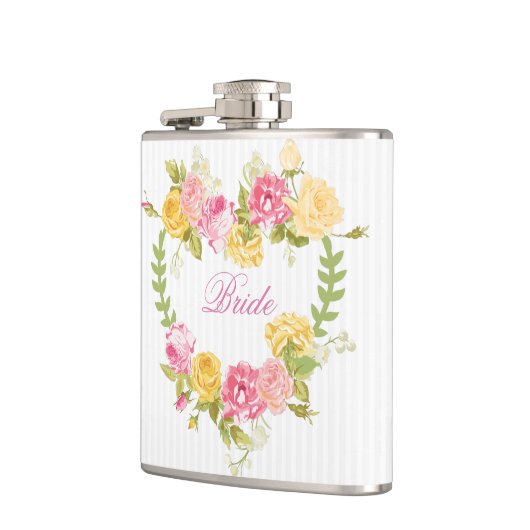 Blumenkranz mit Monogramm Flachmann (Links)