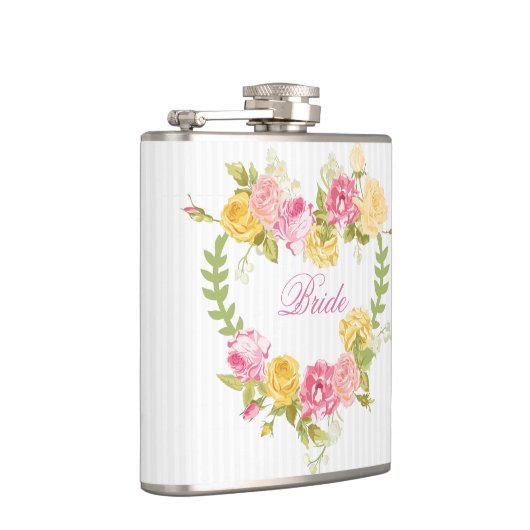 Blumenkranz mit Monogramm Flachmann (Rechts)