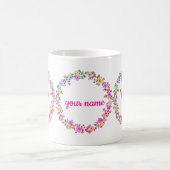 Blumenkranz mit Vogel Kaffeetasse (Mittel)