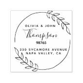 Blumenkranz-Monogramm-Rücksende-Adresse-Stempel Permastempel (Design)