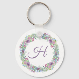 Blumenkranz monogrammiert personalisiert schlüsselanhänger