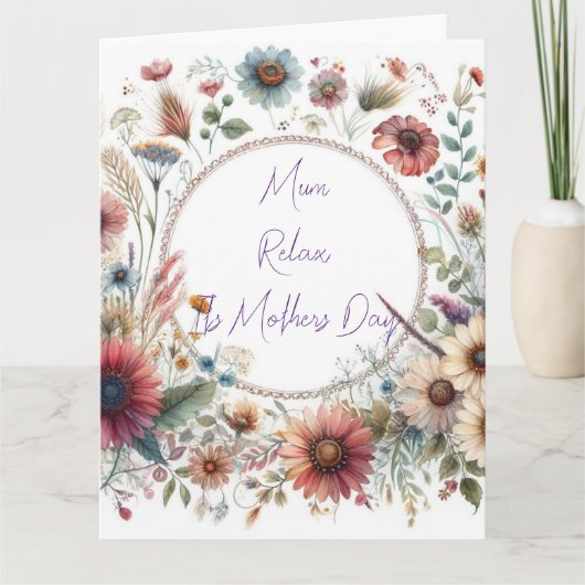 Blumenkranz Muttertagsbotschaft. Karte (Vorderseite)