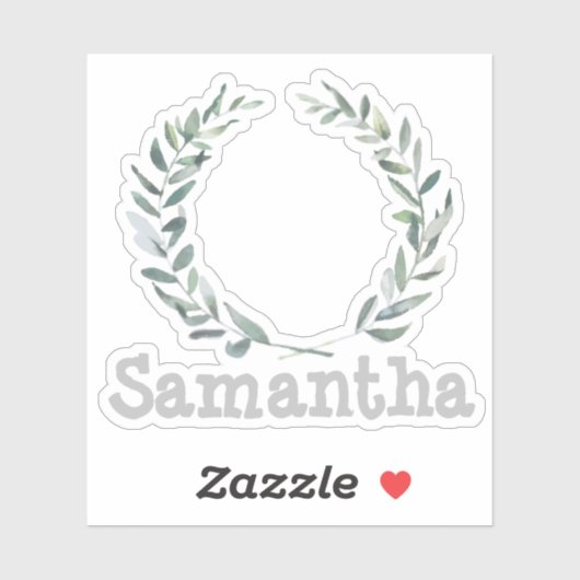 Blumenkranz personalisiert aufkleber (Blatt)