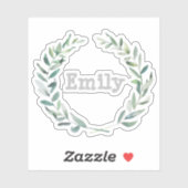 Blumenkranz personalisiert aufkleber (Blatt)