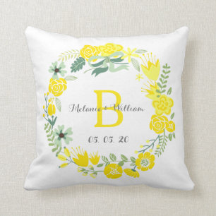 Blumenkranz Personalisiertes Hochzeits-Wurfkissen Kissen