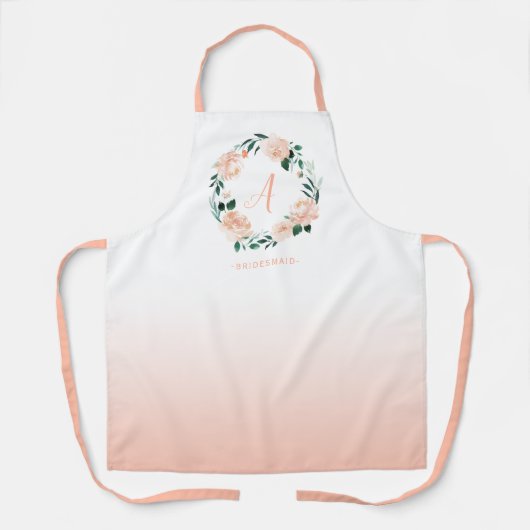Blumenkranz Pfirsichfarben, benutzerdefinierte Mon Schürze (Vorderseite)