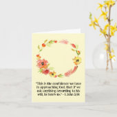 Blumenkranz - religiöser Gruß Inspirierend Zitat Karte (Gelbe Blume)