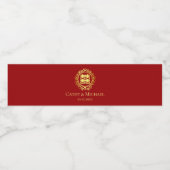 Blumenkranz rote chinesische Hochzeit doppeltes Gl Wasserflaschenetikett (Einzelnes Label)