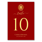 Blumenkranz Rotes Doppelglücksgefühl Chinesische H Tischnummer (Vorderseite)