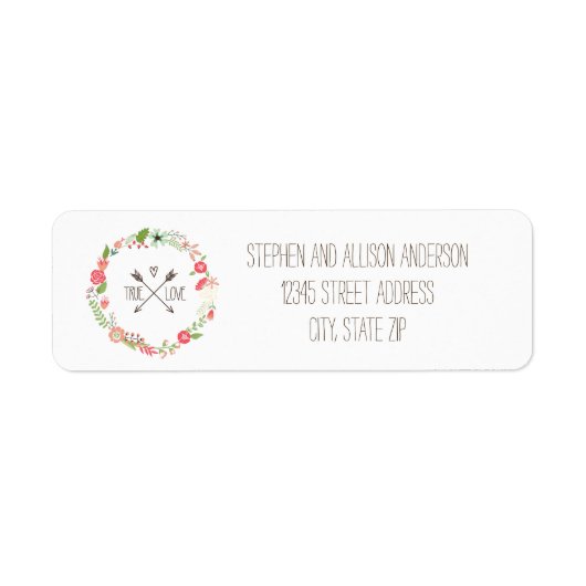 Blumenkranz - Rücksendeadressen-Aufkleber (Vorne)