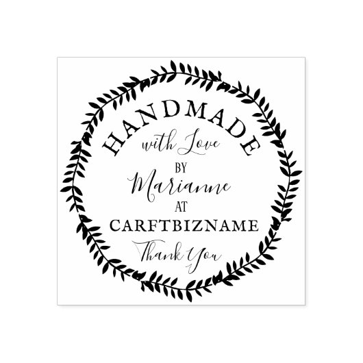 Blumenkranz rustikalen Dank Handmade mit Liebe Gummistempel (Prägung)