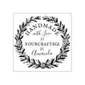 Blumenkranz, rustikaler Boho Handmade mit Liebe Ru Gummistempel (Prägung)