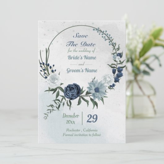 Blumenkranz Save The Date (Stehend Vorderseite)