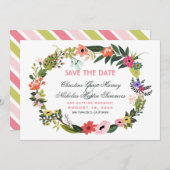 Blumenkranz Save the Date Einladung (Vorne/Hinten)