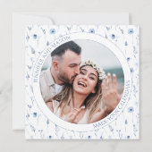 Blumenkranz Save the Date Foto Einladung (Rückseite)