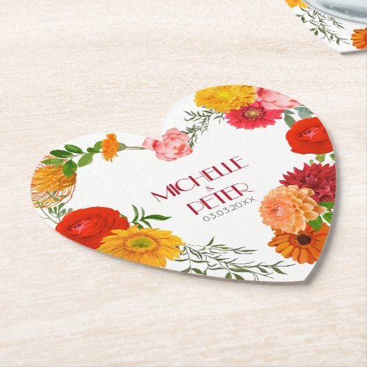 Blumenkranz - Save the Date Untersetzer (angewinkelt)