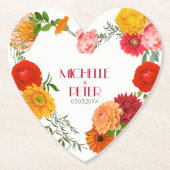 Blumenkranz - Save the Date Untersetzer (Vorderseite)