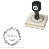 Blumenkranz Schwarze Schrift danke Ihnen Gummi Bri Gummistempel (Stempel)