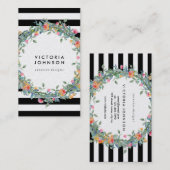 BlumenKranz stripes Kreisrahmen Visitenkarte (Vorne/Hinten)