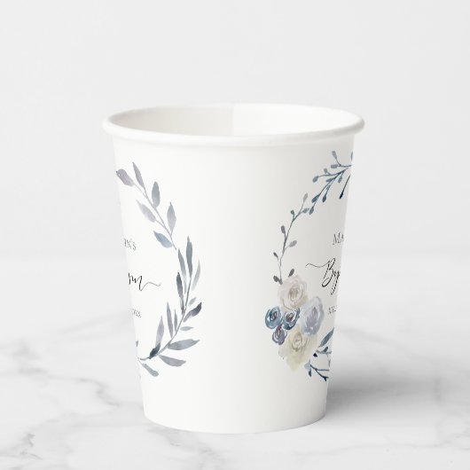 Blumenkranz Taufen Papiertasse Pappbecher (Links)