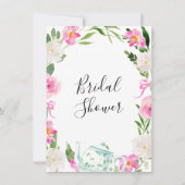 Blumenkranz Tee Party Brauerei Dusche Einladung (Rückseite)