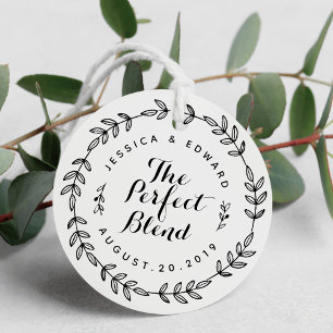 Blumenkranz The Perfect Blend Hochzeitskaffee Geschenkanhänger