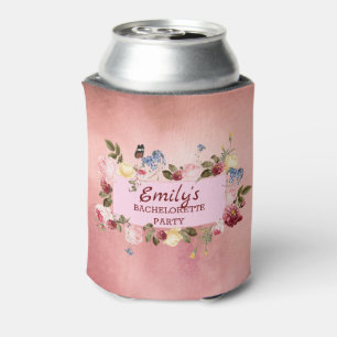 Blumenkranz über Aquarellfarben Dosenkühler