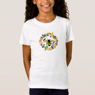 Blumenkranz und Biene T-Shirt