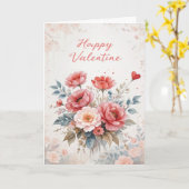 Blumenkranz Valentinstag Elegant Frohen Valentinst Karte (Gelbe Blume)