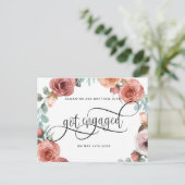 Blumenkranz, Verlobt Got, Verlobung Ankündigungspostkarte (Stehend Vorderseite)