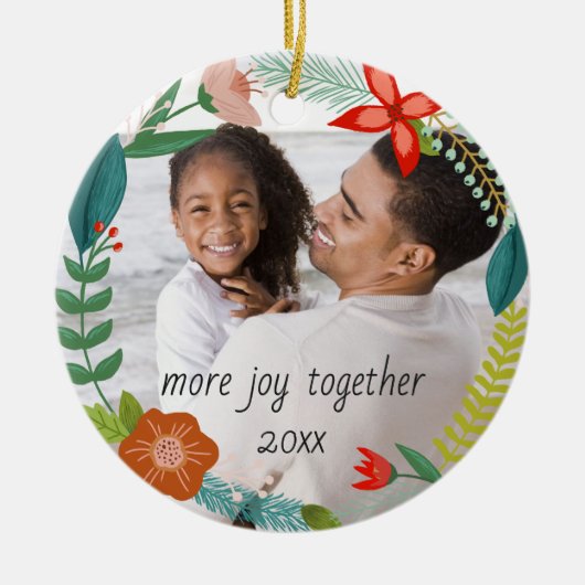 Blumenkranz | Vollständiges Foto | Feiertage Keramik Ornament (Vorne)