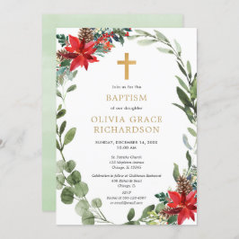 Blumenkranz Weihnachten Taufe Einladung