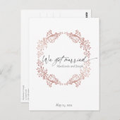 Blumenkranz Wir Got Verheiratete Ankündigung Einla Postkarte (Vorne/Hinten)