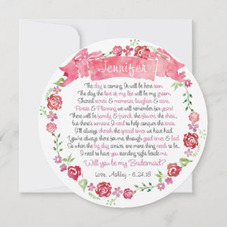 Blumenkranz wird meine Bridesmaid-Karte sein Einladung