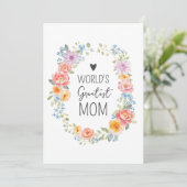 Blumenkranz zum Muttertag 'Weltbeste Mutter' Karte (Stehend Vorderseite)