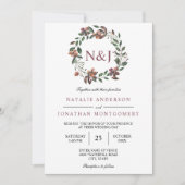 Blumenkränze in Aquarellen Blume Einladung (Vorderseite)