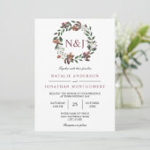 Blumenkränze in Aquarellen Blume Einladung (Stehend Vorderseite)