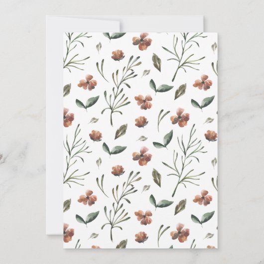 Blumenkränze in Aquarellen Blume Einladung (Rückseite)