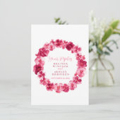 Blumenkranzpansie rot beim Hochzeitspaziergang RSV Einladung (Stehend Vorderseite)