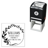 Blumenkränzrahmen botanische Rücksendeadresse Permastempel (Beispiel)