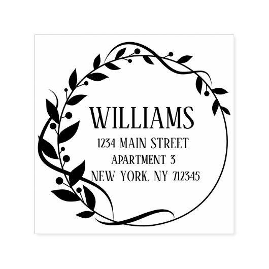 Blumenkränzrahmen botanische Rücksendeadresse Permastempel (Design)