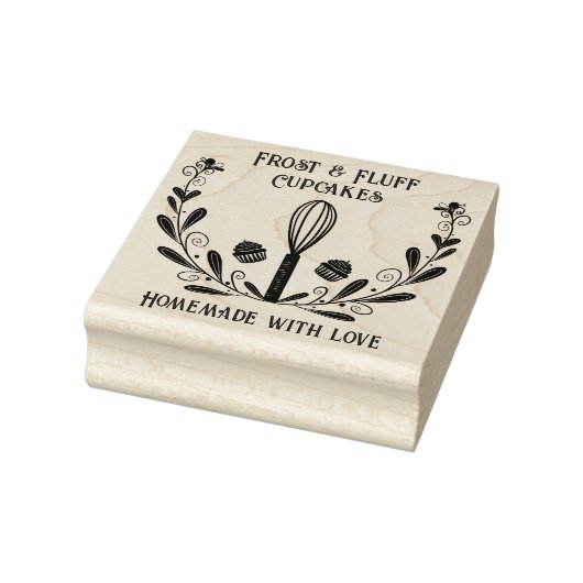 Blumenkraut Bäckerei Whisk & Cupcake Briefmarke Gummistempel (Stempel)