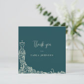 Blumenkraut-Brautparty Dankeskarte (Stehend Vorderseite)