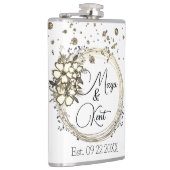 Blumenkraut-Glitzer Hochzeit Personalisiert Flachmann (Rechts)