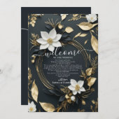 Blumenkraut Hochzeit Begrüßungsbrief & Reiseroute Einladung (Vorne/Hinten)