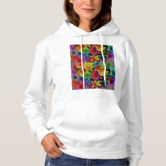 Blumenkraut, mehrfarbig, gehobelt (weiß) hoodie